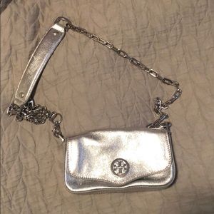 Silver Tory Burch purse